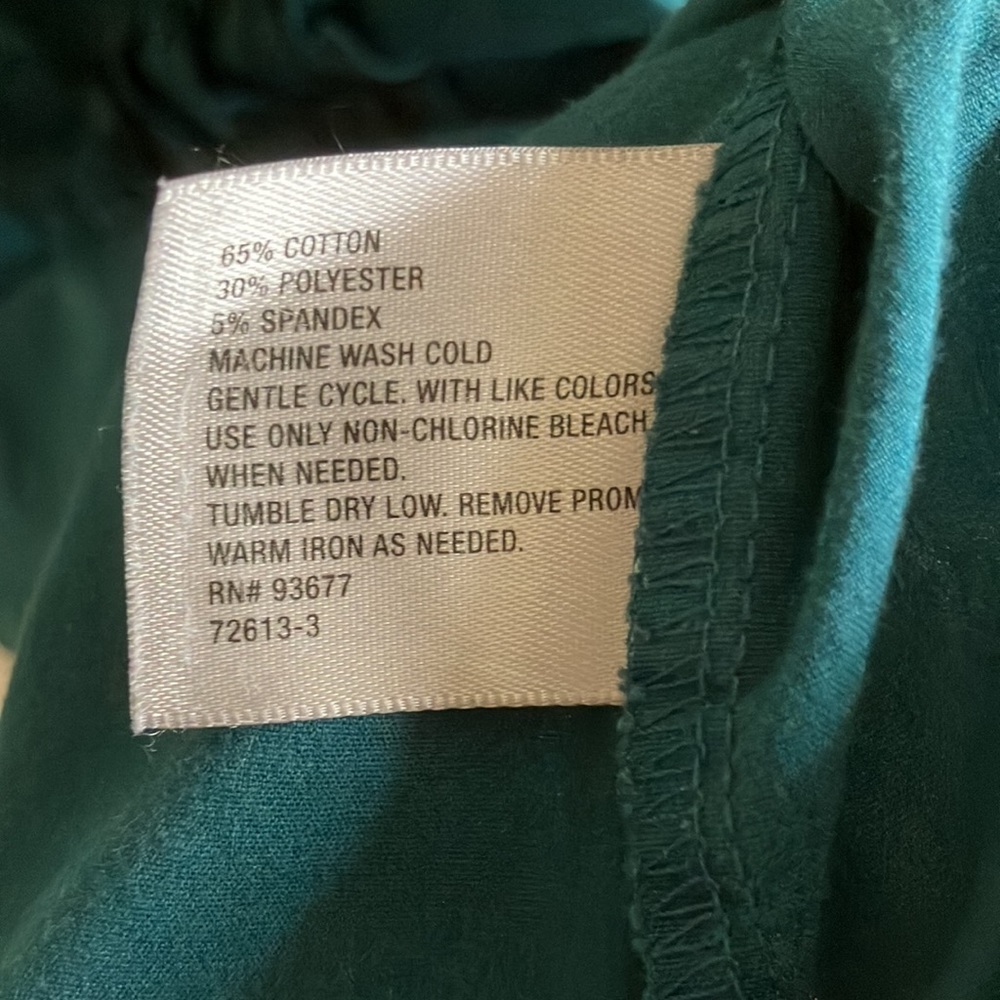 Teal Ruffled Button-Up Blouse - image 5